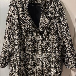 Lane Bryant Black and Gold Textured Blazer